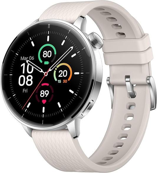 OnePlus Watch 3 43mm Silver Steel, 1.32-Inch Round Display, Silver Steel, WearOS, 32GB Storage, Sleep Tracking, 345mAh Battery, Bluetooth, Lithium Ion, Multi-GNSS