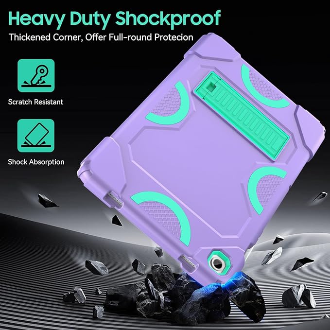 Case for Samsung Galaxy Tab A9+ 11 Inch 2023 Model (X210/X216/X218), Heavy Duty Shockproof Rugged Protective Case for Galaxy Tab A9 Plus Tablet (Purple+Teal)