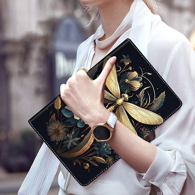 Case for Galaxy Tab A9 Plus ， Auto Sleep/Wake Multi-Angle Viewing Slim Folio Stand Cover for Samsung Galaxy Tab A9+/A9 Plus 11 Inch 2023 (SM-X210/X216/X218), Dragonfly Art