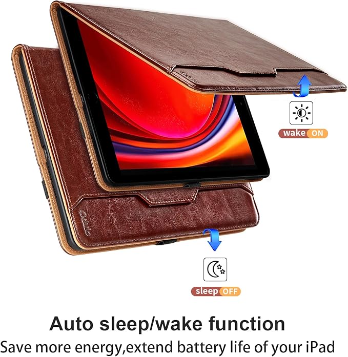 Case for Samsung Galaxy Tab S10 Plus 2024/S9 FE+/S9 Plus 12.4 Inch 2023 - Model SM-X820/X826B/X610/X616B/X810/X816B with S Pen Holder and Pocket, PU Leather Folio Stand Cover Auto Wake/Sleep, Brown