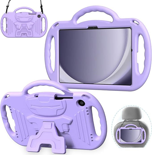 AVAWO Kids Case for Samsung Galaxy Tab A9+/A9 Plus 11 Inch 2023 Case, with Strap, Shockproof Lightweight Handle Stand 2023 Model (SM-X210/X216/X218) with Lanyard, Light Purple