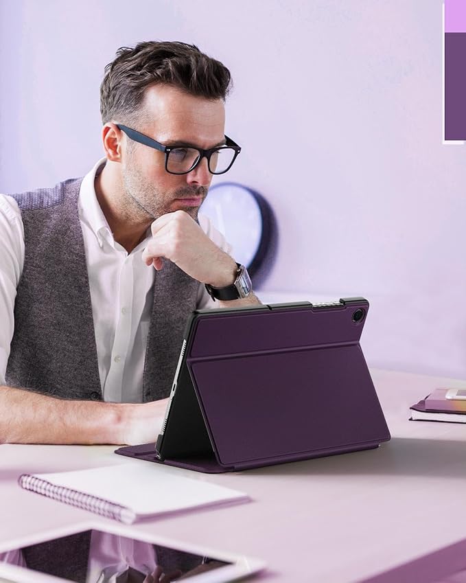 MoKo Case for Samsung Galaxy Tab A9 Plus 11-Inch 2023, Multi-Angle Viewing Slim Hard Back Shell Protective Cover Case with Auto Wake/Sleep for Galaxy Tab A9+ （SM-X210/SM-X216/SM-X218, Dark Purple