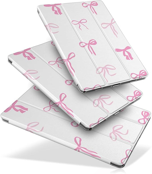 DONGKE Case for Samsung Galaxy Tab A9+/A9 Plus 11 inch 2024 2023 (SM-X210/X216/X218), Slim Stand Hard PC Translucent Back Shell Smart Cover, Auto Wake/Sleep - Pink Bows