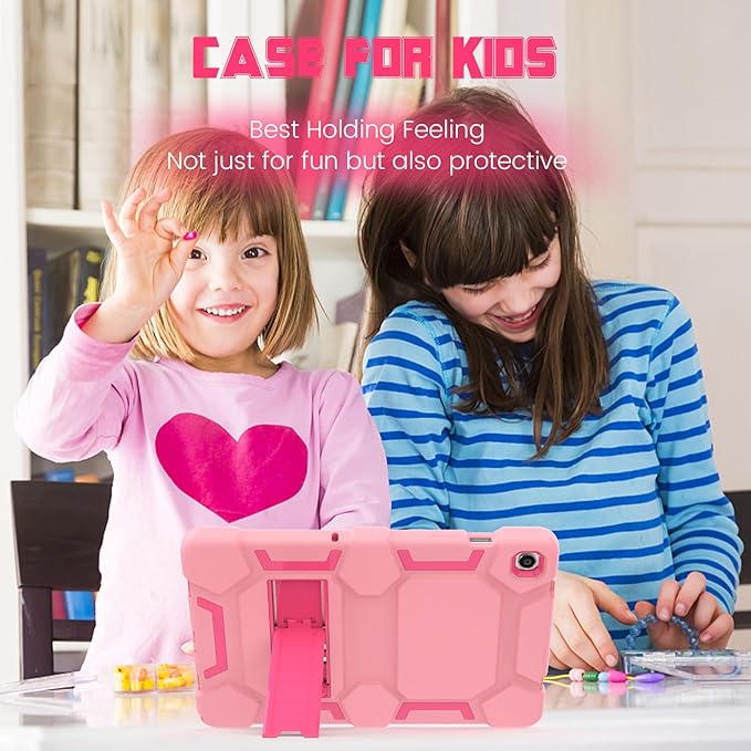 CCMAO Case for Samsung Galaxy Tab A9+ Case 11 Inch 2023 Model (SM-X210/X216/X218), Heavy Duty Shockproof Hybrid Three Layer Protective Cover for Kids Boys Girls, Rose Gold+Rose