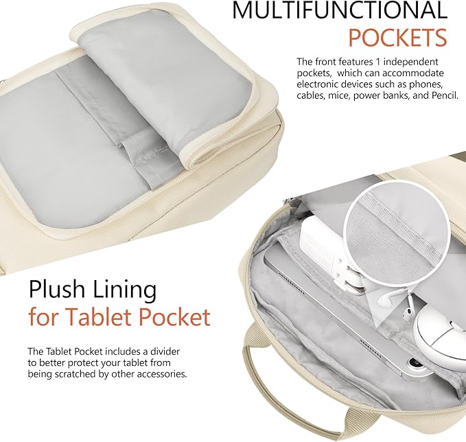 7-9 Inch Tablet Sleeve Bag, Ipad Bag for iPad mini 6/5/4/3/2,Samsung Galaxy Tab A7 Lite 8.7" / Tab A 8.0",Kindle 2022/10/9/8/7/6,eReader,with Removable Shoulder Strap (Beige)