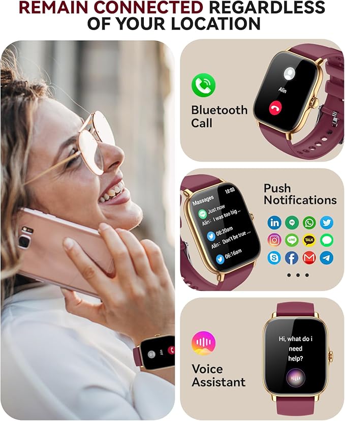 Smart Watch for Women Men- Answer/Make Call, 2025 IP68 Waterproof Fitness Step Sleep Tracker Watch with Monitor Activity Counter Smartwatch for Andriod iPhone iOS Samsung Compatible