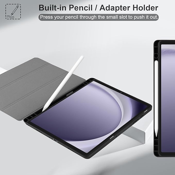 MEEgoodo Case for Samsung Galaxy Tab A9 Plus 11 inch Cover 2024 2023 with S Pen Holder, A9+ Smart Tablet Cases with Leather Trifold Stand+Soft TPU Back Shell+Smart Auto Wake/Sleep, Cute Dragon Cub