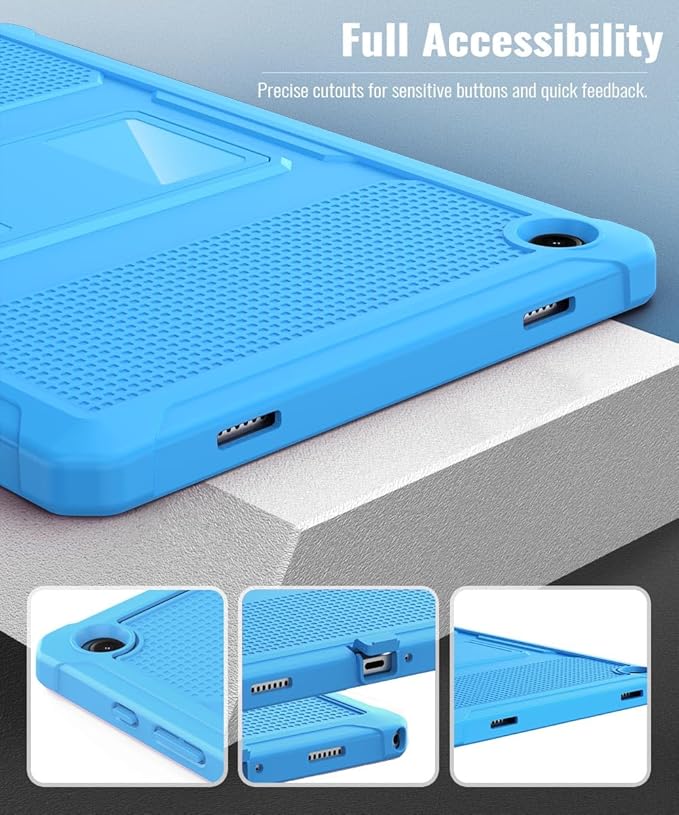 MoKo Case Fit Galaxy Tab A9 Plus 11-Inch 2023 (SM-X210/X216/X218), Shockproof Full Body Rugged Stand Back Cover Built-in Screen Protector Fit Galaxy Tab A9+ 11" 2023, Blue Wave