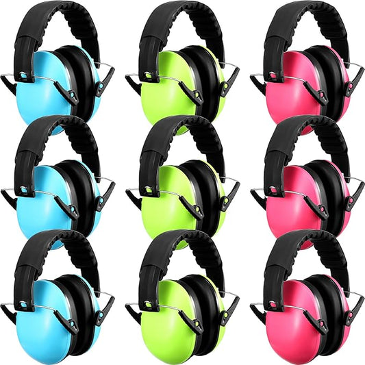 Yunsailing 9 Pack Kids Ear Protection Earmuffs 29db Noise Canceling Adjustable Ear Muffs Noise Reduction Headphones Protection Sound Proof Earmuffs for Toddler Baby Shooting Football Concerts