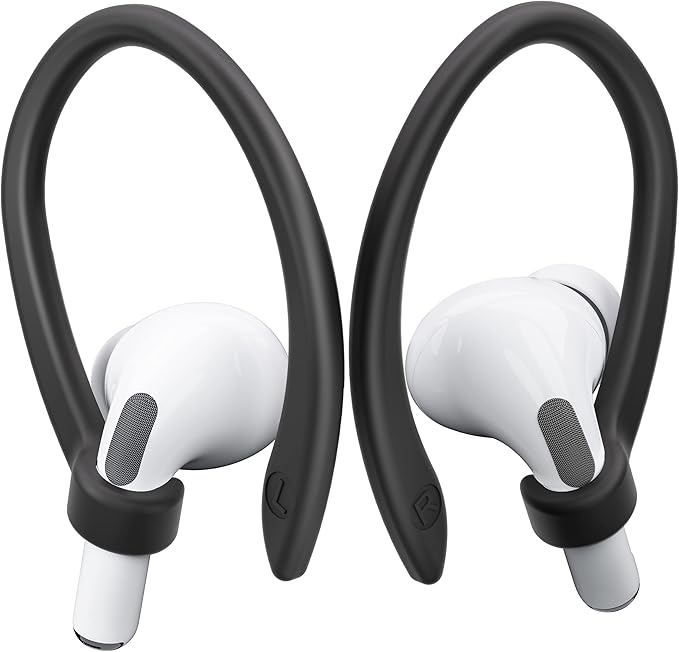 2 Pairs AirPods Ear Hooks for AirPods Pro 3, AirPods Pro 2, AirPods Pro, AirPods 4, 3, 2 & 1, Upgraded Anti Slip Sports Clip Hooks for AirPods 1, 2, 3, 4,Pro, Pro 2, Pro 3 – Black