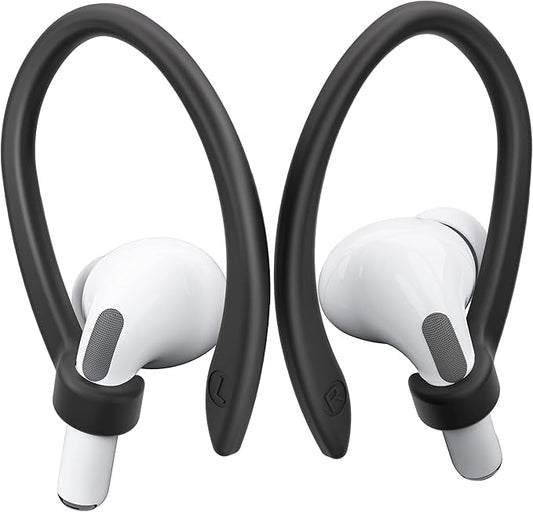 2 Pairs AirPods Ear Hooks for AirPods Pro 3, AirPods Pro 2, AirPods Pro, AirPods 4, 3, 2 & 1, Upgraded Anti Slip Sports Clip Hooks for AirPods 1, 2, 3, 4,Pro, Pro 2, Pro 3 – Black