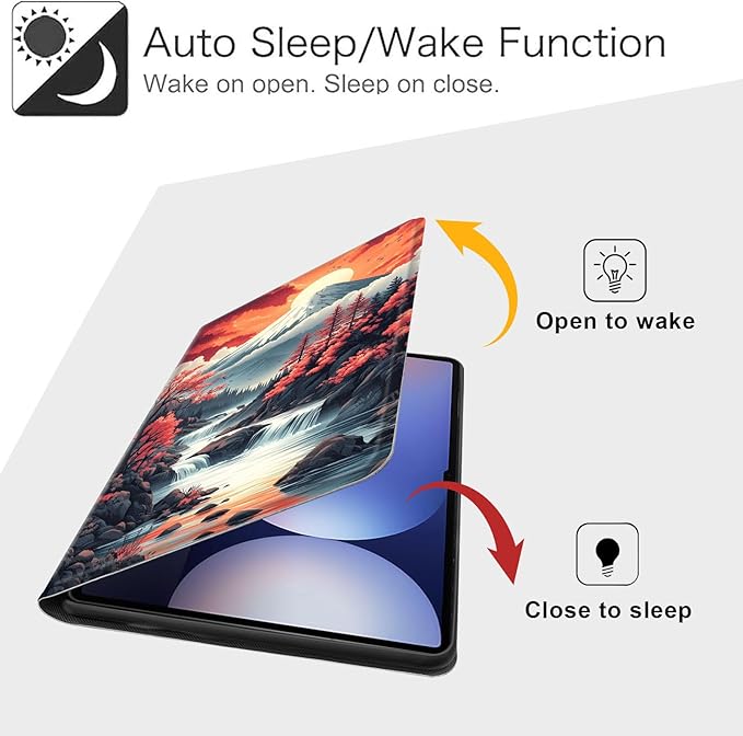 Case for Samsung Galaxy Tab S10 Ultra/Galaxy Tab S9/S8 Ultra 14.6-Inch, Slim PU Leather Stand Cover with Auto Wake/Sleep, Multi-Angle Viewing & Shockproof, Mount Fuji Landscape