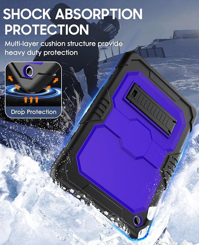 OKP Case for New Samsung Galaxy Tab A9+/ A9 Plus 11 Inch 2023 (SM-X210/X216/X218), Heavy Duty Shockproof Rugged 11" Galaxy A9+ Tablet Protective Cover with Kickstand for Kids Boys Girls, Black+Blue