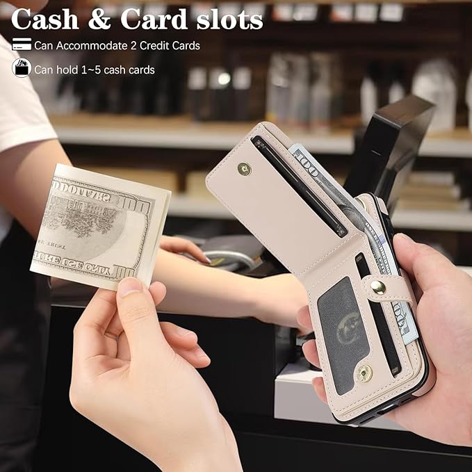 Compatible iPhone 16e Wallet Case with Card Holder RFID Blocking PU Leather Doubles as a Wallet Unisex Flip Shockproof Protection with Card Slots Ring Wrist Kickstand Function,White