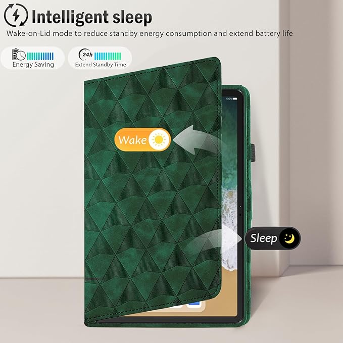 Tablet Case for Lenovo Tab M11 11" 2024 TB330FU Premium TPU Stand Cover with Card Slot 11 Inch Case (Green)