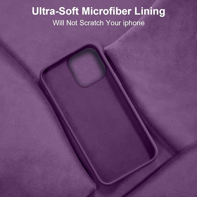 Vooii Compatible with iPhone 14 Case,[Premium Liquid Silicone Full Body Protective] [Soft Microfiber Lining] Anti-Scratch Shockproof Protective Case for iPhone 14 - Grape