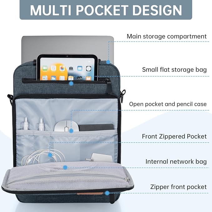 Laptop Sleeve Bag,Padded Protective Travel Carrying Case for 15 inch MacBook Air M3/A3114 2024, M2/A2941 2023 2025,Dell XPS 15 Plus,15 Inch Surface Laptop 7/6/5/4/3,Galaxy Tab S9 Utra 14.6"