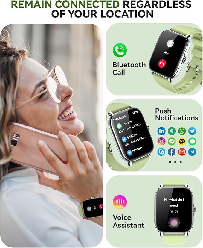 Smart Watch for Women Men- Answer/Make Call, 2025 IP68 Waterproof Fitness Step Sleep Tracker Watch with Monitor Activity Counter Smartwatch for Andriod iPhone iOS Samsung Compatible