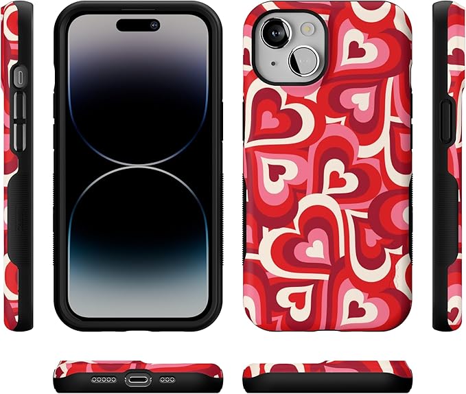 Casely iPhone 14 Case | Love Song Remix | Ombre Hearts | Compatible with MagSafe | Bold Protective Design