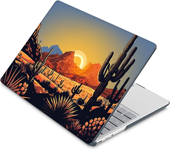 Tuiklol Case for 12.4 Inch Microsoft Surface Laptop Go 3/2 / 1 2023-2020 Releases, Plastic Hard Shell Case with Screen Protector and Keyborad Cover +Dust Plugs Model 2013/1943,Cactus & Sand