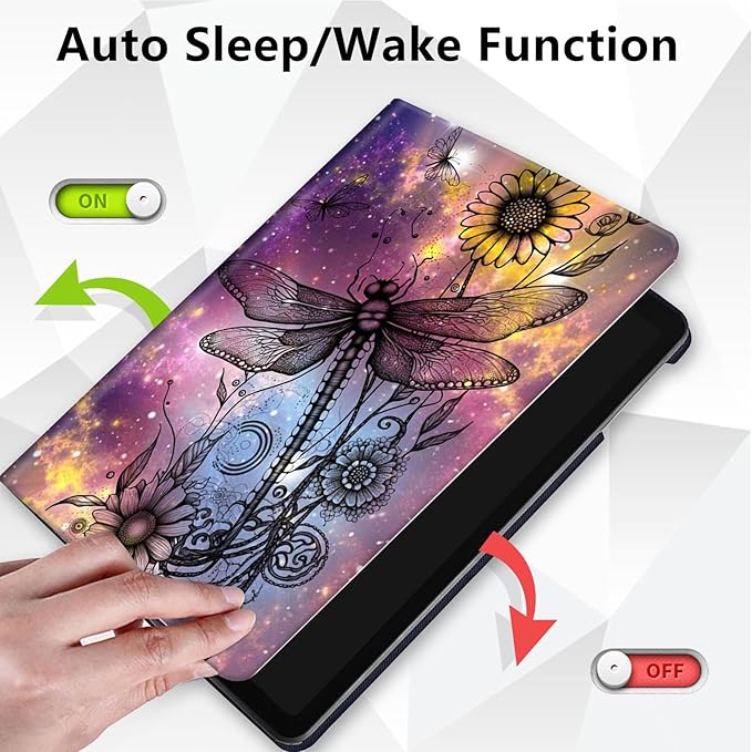 Case for Lenovo Tab P11 Plus Case 2021 (TB-J616F / J616X), 360 Degree Rotating Folding Stand,with Auto Sleep/Wake Case for Lenovo Tab P11 11” 2020 (TB-J606F TB-J606X),Vintage Dragonfly
