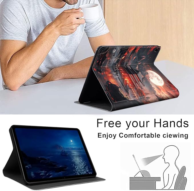 Case for Samsung Galaxy Tab A9+/A9 Plus 11” 2023 Model (SM-X210/X216/X218), Slim PU Leather Stand Cover with Auto Wake/Sleep, Multi-Angle Viewing & Shockproof, Ancient Buildings