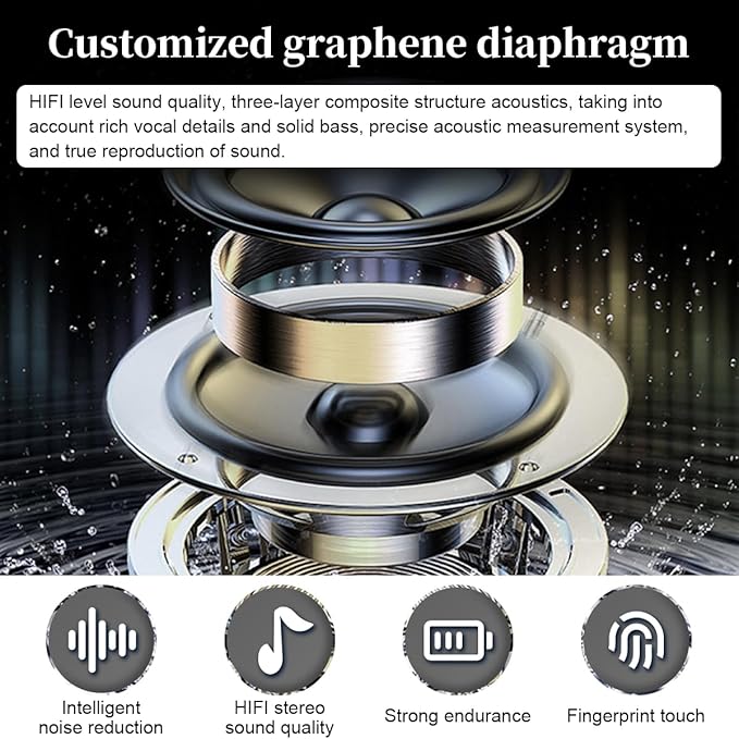 Mini Wireless Earbuds Bluetooth 5.3 in Ear Light-Weight Headphones Built-in Microphone, IPX5 Waterproof, Immersive Premium Sound Long Distance Connection Headset with Charging Case, Black