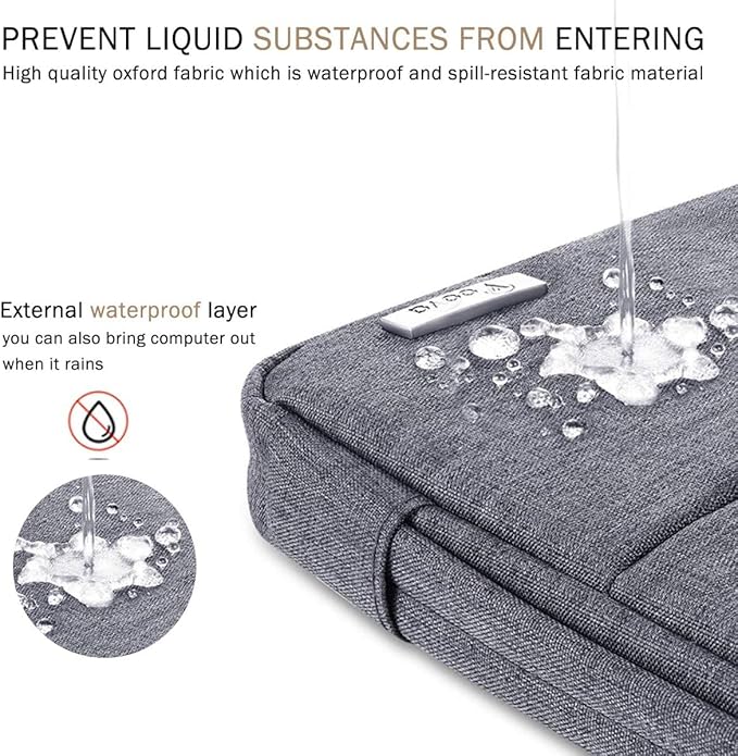 Voova 14 15 Inch Laptop Sleeve Case, Waterproof Computer Bag Cover Compatible with MacBook Air 15 M2/M3/M4 2022-2025, MacBook Pro 15, Hp chromebook 14, 14-15” Dell Lenovo Acer Asus, Grey