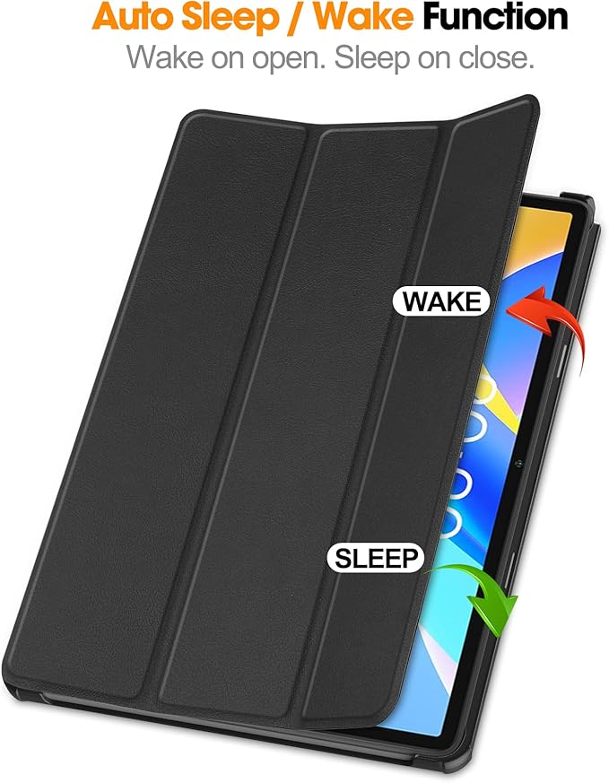 Case for TECLAST M40 Plus 2022 /P30S 10.1 inch Tablet, Folding Folio Ultra-Thin PU Leather Stand Case Cover for Teclast M40 Plus / P40HD / P30S 2022 Released Black