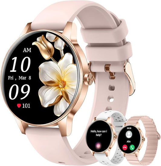 Smart Watch for Women, 1.27" HD Screen Fitness Tracker, Make/Answer Calls, 2026 Portable Smartwatches, 130+ Sport Modes with Heart Rate/Sleep Monitor, IP68 Waterproof, Fitness Watch for iOS Android
