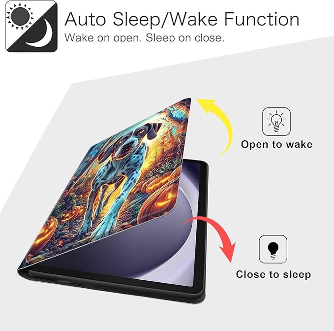Case for Samsung Galaxy Tab A9+/A9 Plus 11” 2023 Model (SM-X210/X216/X218), Slim PU Leather Stand Cover with Auto Wake/Sleep, Multi-Angle Viewing & Shockproof, Shorthaired Pointer