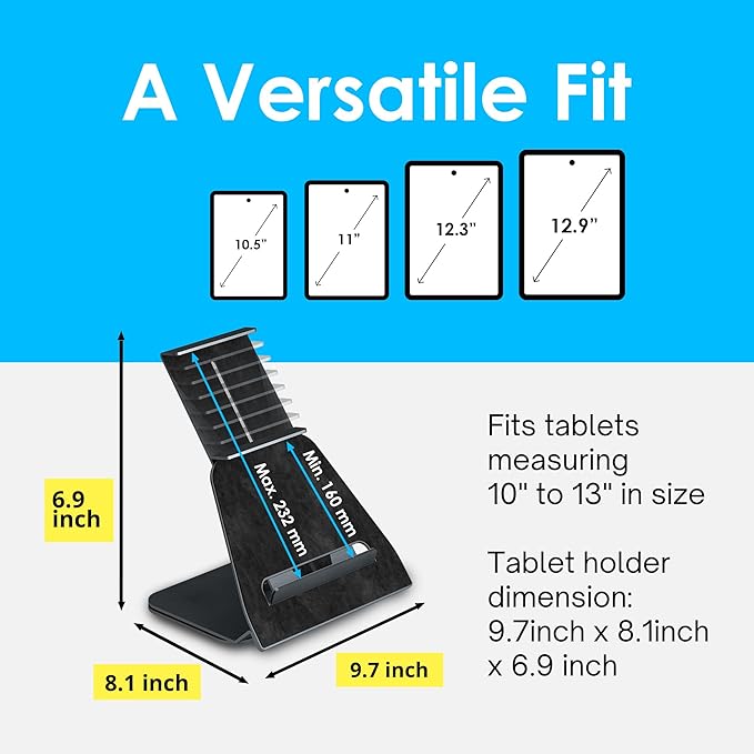 Kiosk Stand Compatible with iPad – Universal Tablet Holder 8-13 Inch, 360 Rotate, Anti-Theft Lock, Desk Accessories, PreDrilled Mounting Holes - Office Desk Accessories, Checkout, Black