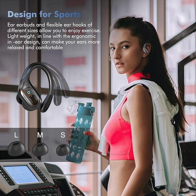 Wireless Earbuds Bluetooth 5.4 Headphones, Noise Canceling Ear Buds with 75hr Playtime, LED Power Display, IPX7 Waterproof Earphones Over-Ear Earphones for Sports/Workouts