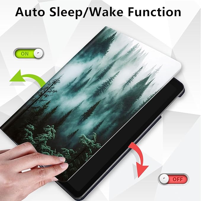 Case for Lenovo Tab P11 Plus Case 2021 (TB-J616F / J616X), 360 Degree Rotating Folding Stand,with Auto Sleep/Wake Case for Lenovo Tab P11 11” 2020 (TB-J606F TB-J606X),Nature Mountain Forest