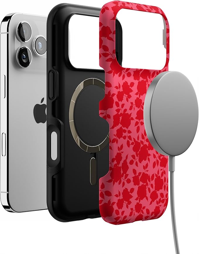 Casely iPhone 17 Pro Case | Rose Garden | Red Aesthetic | Bold Protective Design | Compatible with MagSafe