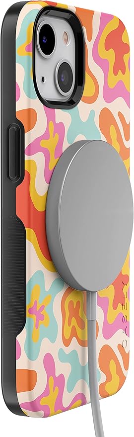 Casely iPhone 14 Case | Tropical Color Splash | Abstract Retro Girly | Compatible with MagSafe | Bold Protective Design