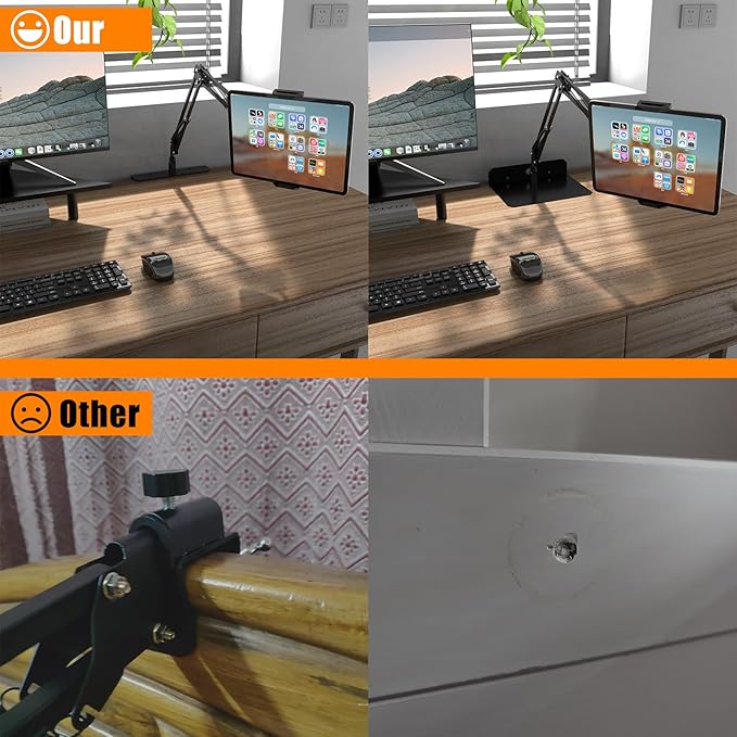 Phone and Tablet Stand for Home Office Desk、Bed、Sofa。Double Weight Base, Can Be Vertical, Hidden Clip.Adjustable Height, Angle, Suitable for Amazon Kindle Fire or 6-11 inch Device Accessories