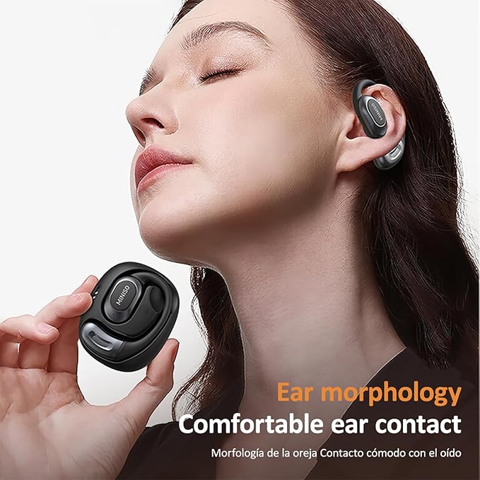 MINISO Al Translation True Wireless OWS Headphones MS156, Support 135 Languages & Accents Bluetooth Open Ear Earphones, Long Battery Life HiFi Stereo Sound Wireless Earhooks Headset for Sport (Cream)