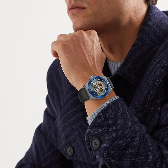 BRIBEJAT Smart Watch for Men, HD 1.32'' Stainless Steel Case Smartwatch, Waterproof Fitness Tracker Pedometer SpO2/Heart Rate/Sleep Monitor, Activity Tracker Compatible with iOS Android Phone