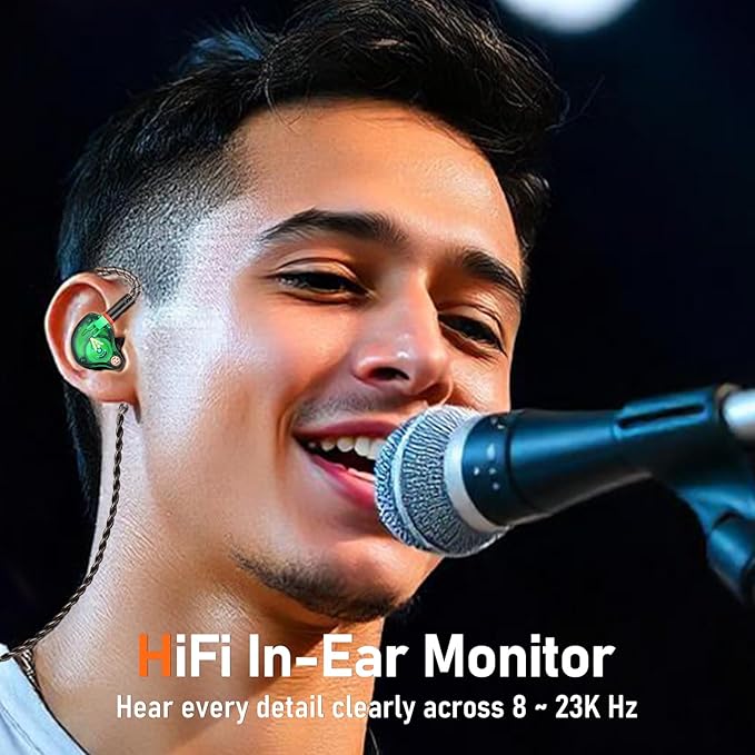 Vibes 202 Wired Earbuds - HiFi in Ear Monitor Headphones - Professional Noise-Isolating Ear Buds - Clear Sound, Deep Bass & Comfort-Fit IEM Earphones - MMCX to 3.5mm, Silver Plated Cord, Carrying Case