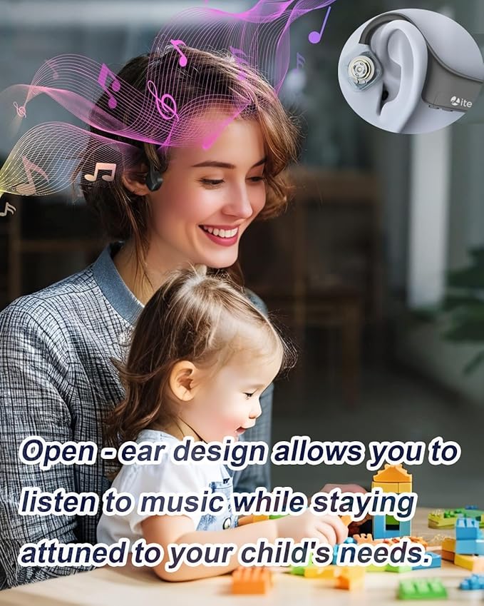 Bone Conduction Headphones Open-Ear Bluetooth 5.0, IP65 Waterproof Wireless Sport Headset with 8H Playtime, Secure Fit for Running/Cycling/Gym, HD Audio w/Mic (2025 Upgraded)