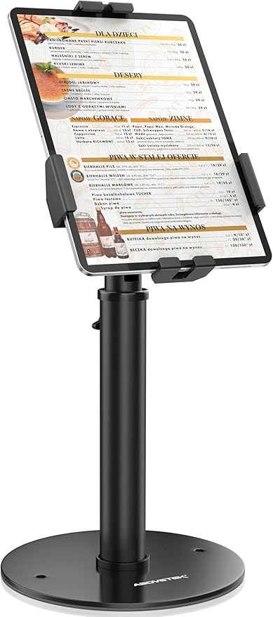 AboveTEK POS Tablet Kiosk Stand - Universal Tablet Locking Mount for 7.9"-11" Devices, 360° Swivel Anti-Theft Security Stand for iPad, iPad Air, Samsung, Height Adjustable Desk Countertop