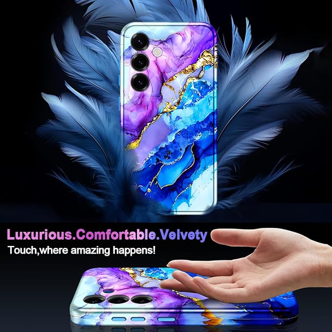 Casetego for Galaxy S25 Plus Case,Compatible with MagSafe,[Military Grade Drop Test] Full Body Protection Slim Shockproof Rugged Marble Women Case for Samsung Galaxy S25 Plus 6.7 inch,Azure Blue