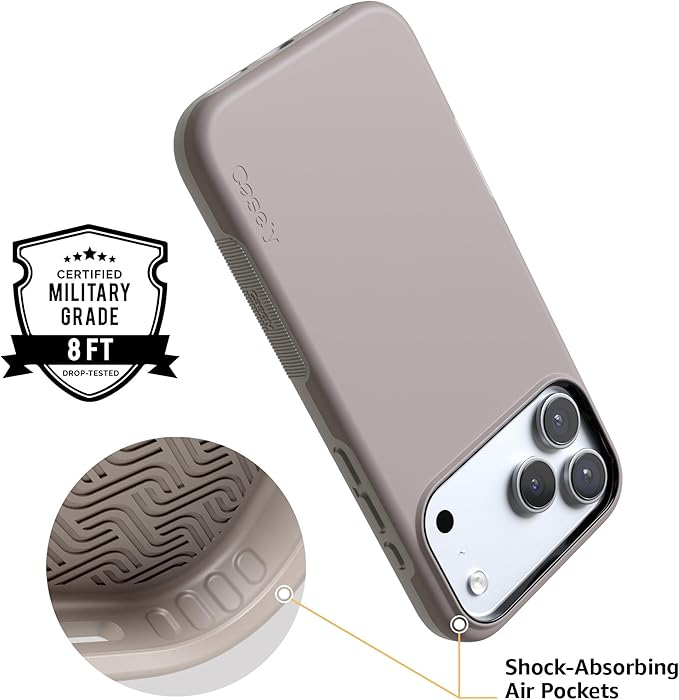 Casely iPhone 17 Pro Case | Taupe on Nude | Compatible with MagSafe | Bold Protective Design