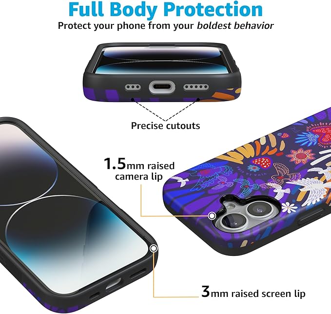 Casely iPhone 17 Case | Viva La Vida | Frida Kahlo Collage | Compatible with MagSafe | Bold Protective Design