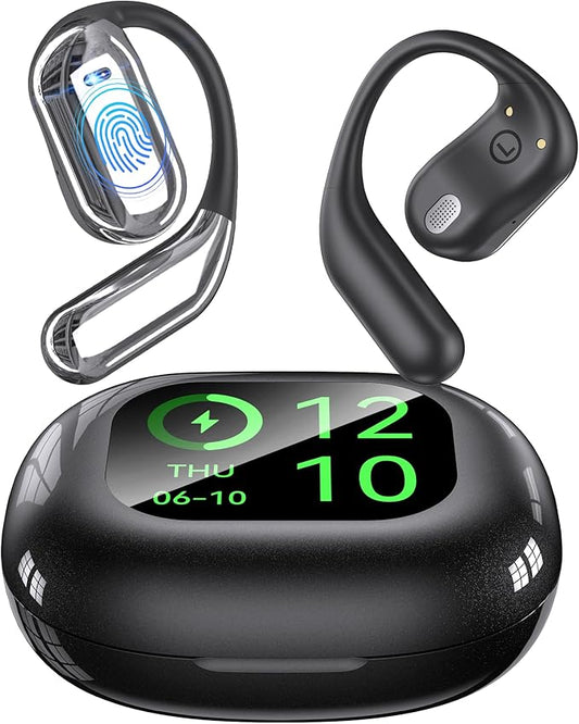 AI Translation Earbuds Real Time, Translator Bluetooth 5.4 Headphones 144 Languages OWS LCD Touch Screen Open Ear Translating Earphones Audifonos Traductores, Perfect for Travel, Business & Learning
