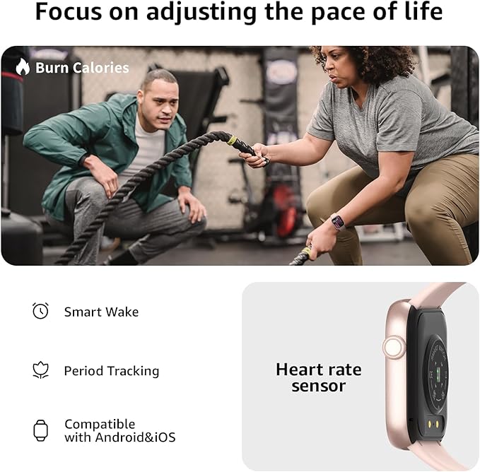 Smart Watch for Men Women Answer/Make Call, 1.85" Smartwatch, Fitness Watch with Heart Rate Blood Pressure Sleep Monitor, 140+Sports, IP68 Waterproof Step Counter Watch Compatible with Android IOS