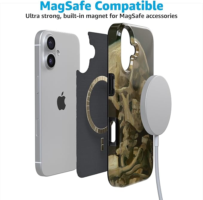 Casely iPhone 17 Case | Van Gogh | Head of a Skeleton with a Burning Cig | Compatible with MagSafe | Classic Ultra Slim Design