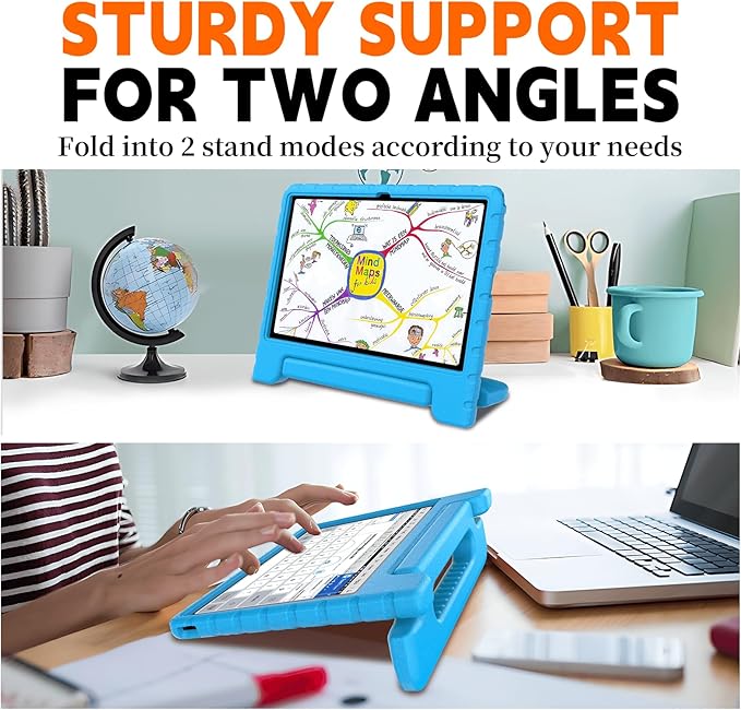 for Lenovo Tab M11 Case with Rotating Handle Stand, New Kids Heavy Duty Shockproof Cover for Lenovo Tab M11/Tab K11 LTE 11" 2024, Blue