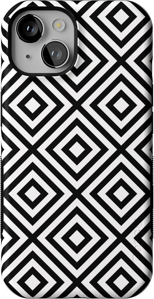 Casely iPhone 14 Case | Diamonds | High Contrast Design | Compatible with MagSafe | Bold Protective Design